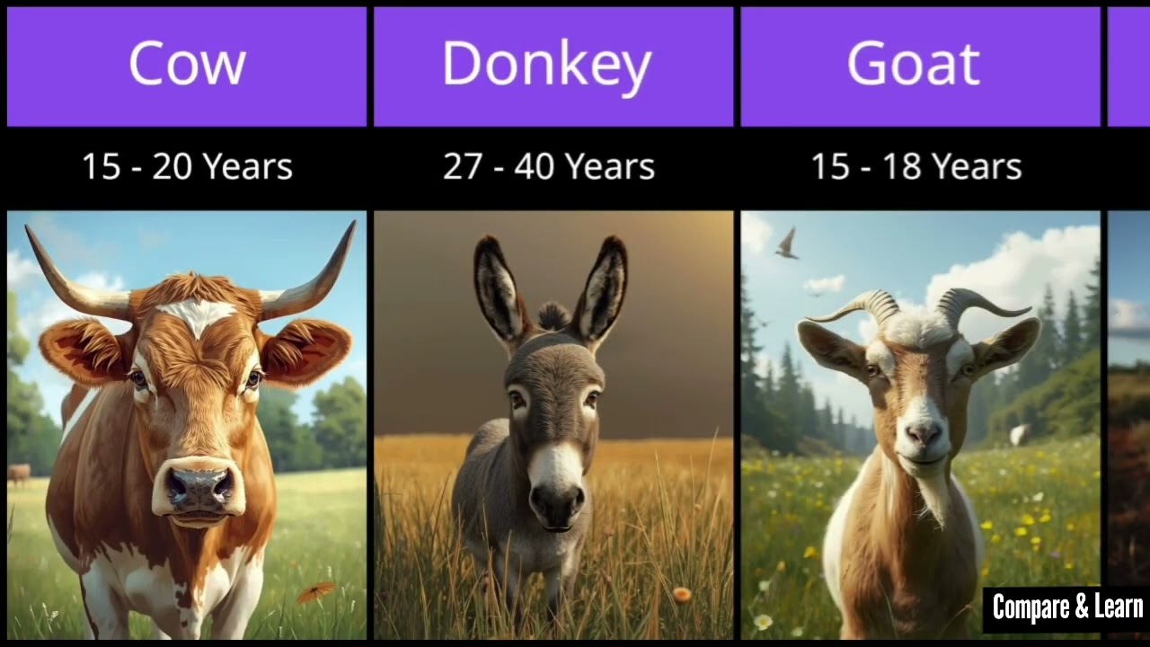 Average lifespan of animals | animal lifespan comparison | wild animals lifespan | 