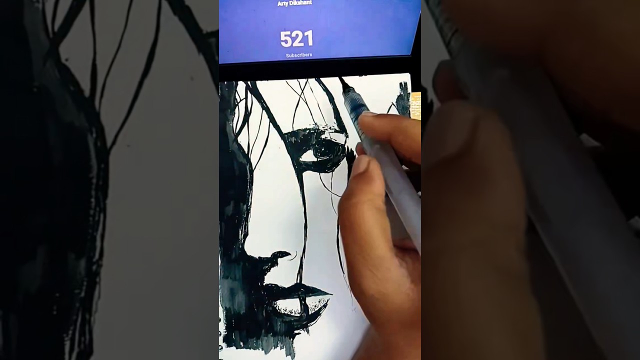 Drawing girl face😱🎨
