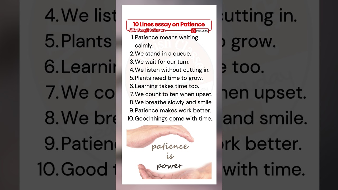 10 Lines Essay on Patience | Importance of Patience Essay | 10 Lines on Patience