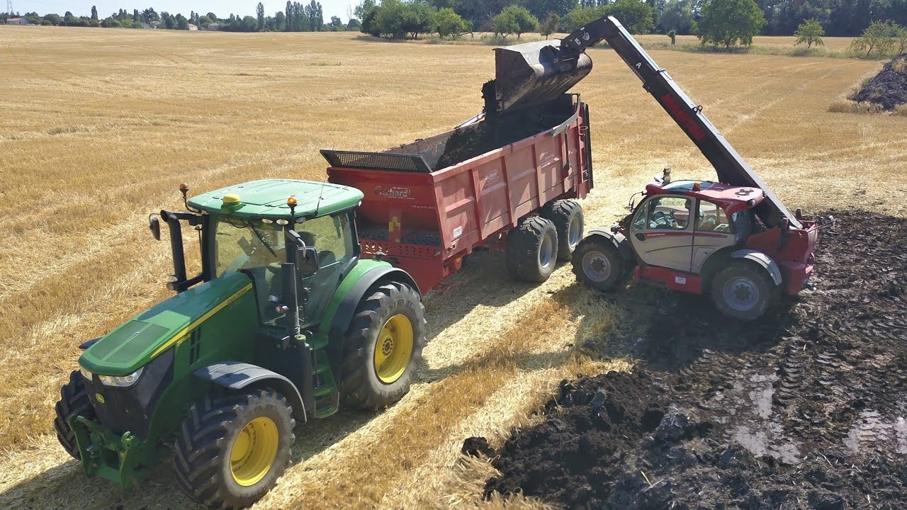 Epandage de compost 2019 /New Manitou MLT 840-145 PS+ / John Deere 7230r / Brochard