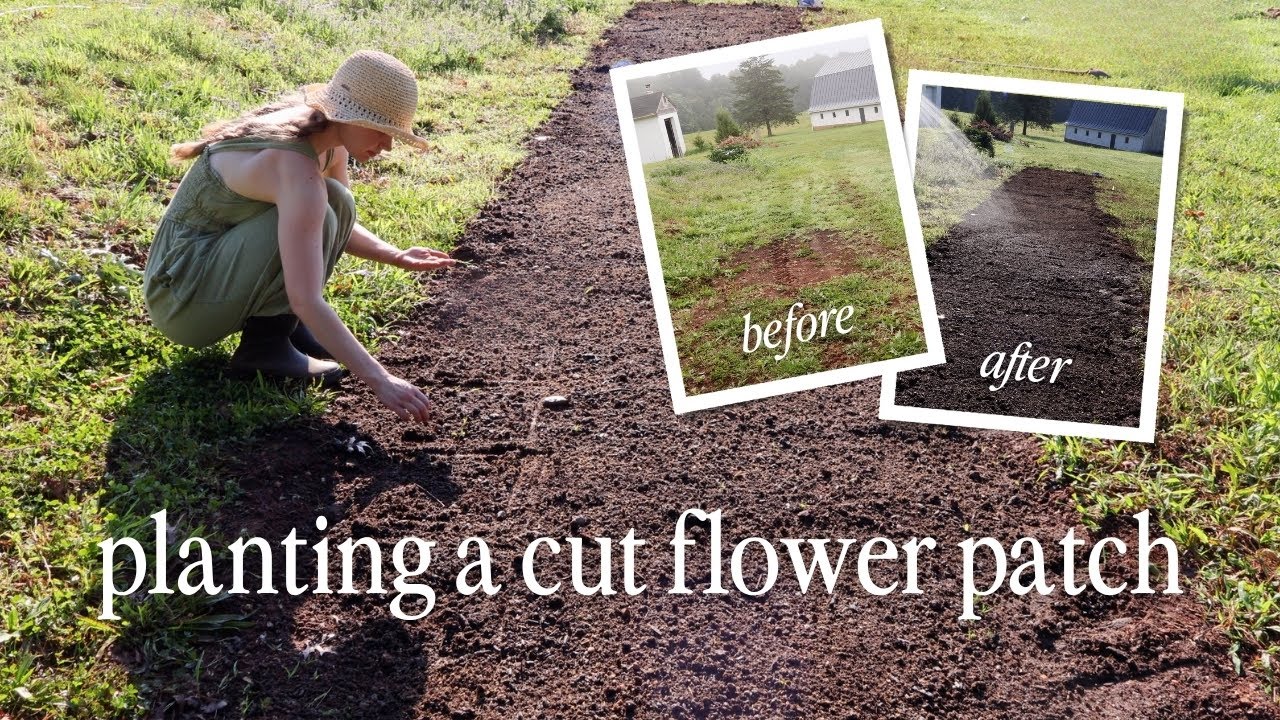 Flower bed prep & planting a zinnia patch | the start of our garden on the homestead 🌻👩🏼‍🌾🧺