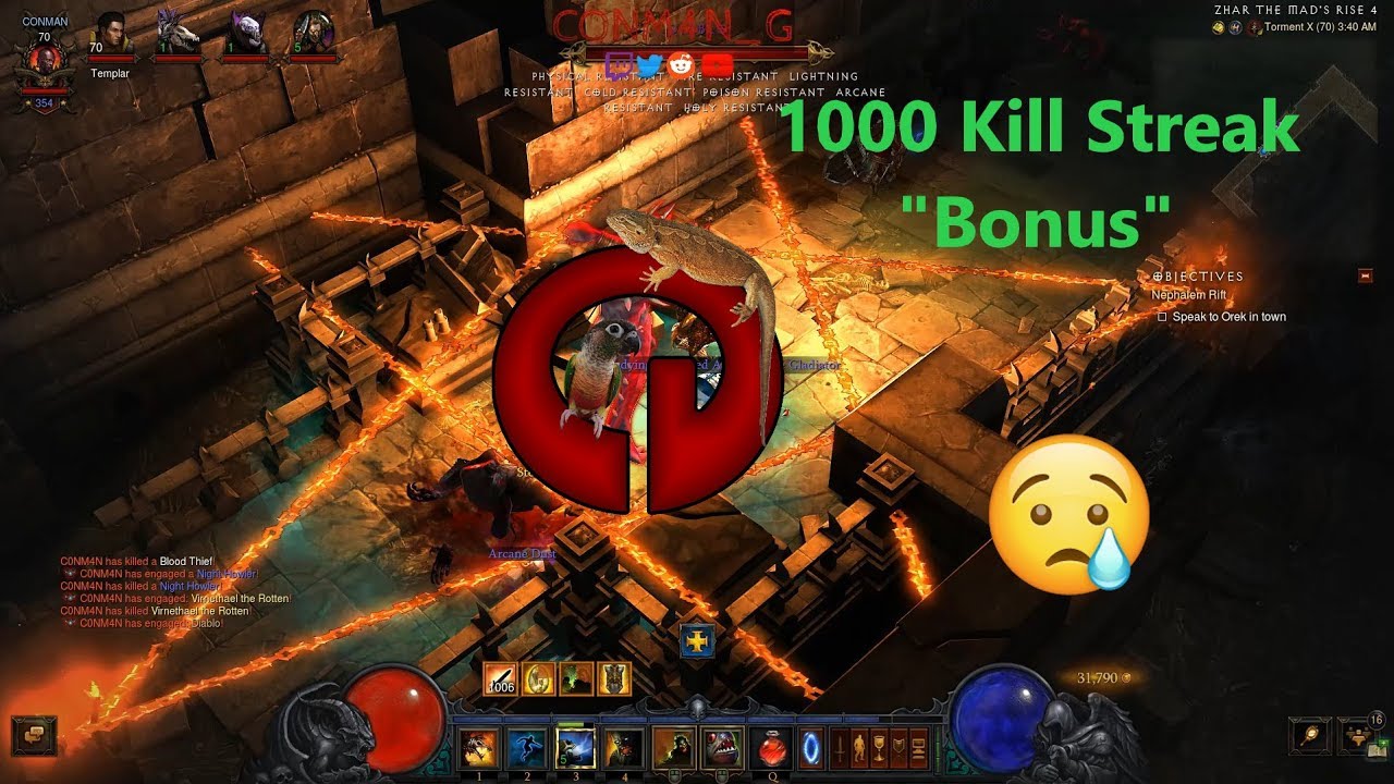 Diablo 3 Season 19 | 1000 killstreak 