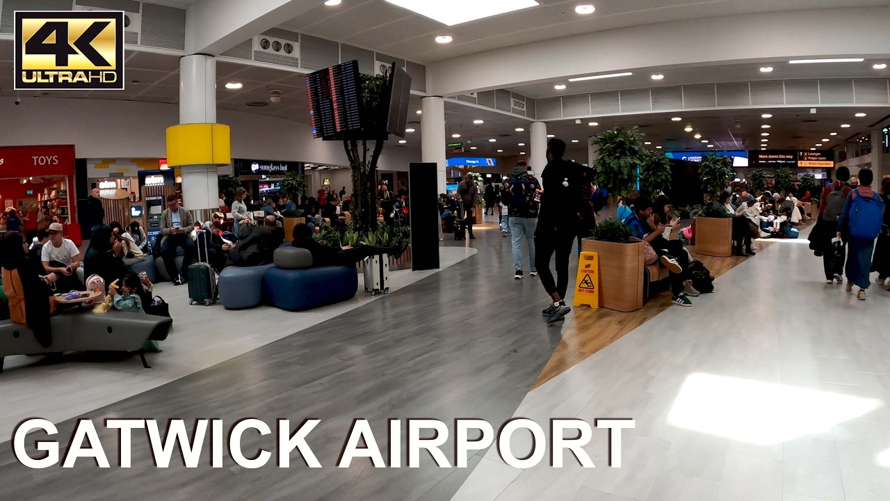 POV: Inside Gatwick Airport Departure Lounge