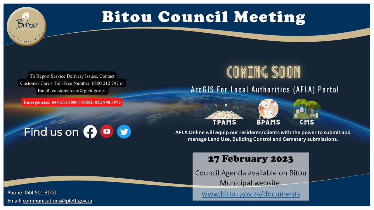 Special Council Meeting | 27 February 2023 | Bitou Local Municipality