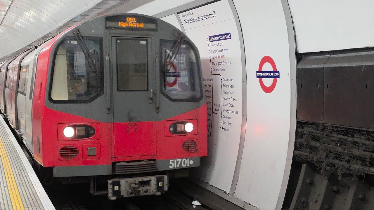 Journey On The Northern Line 1995 Stock From Tottenham Court Road To Euston