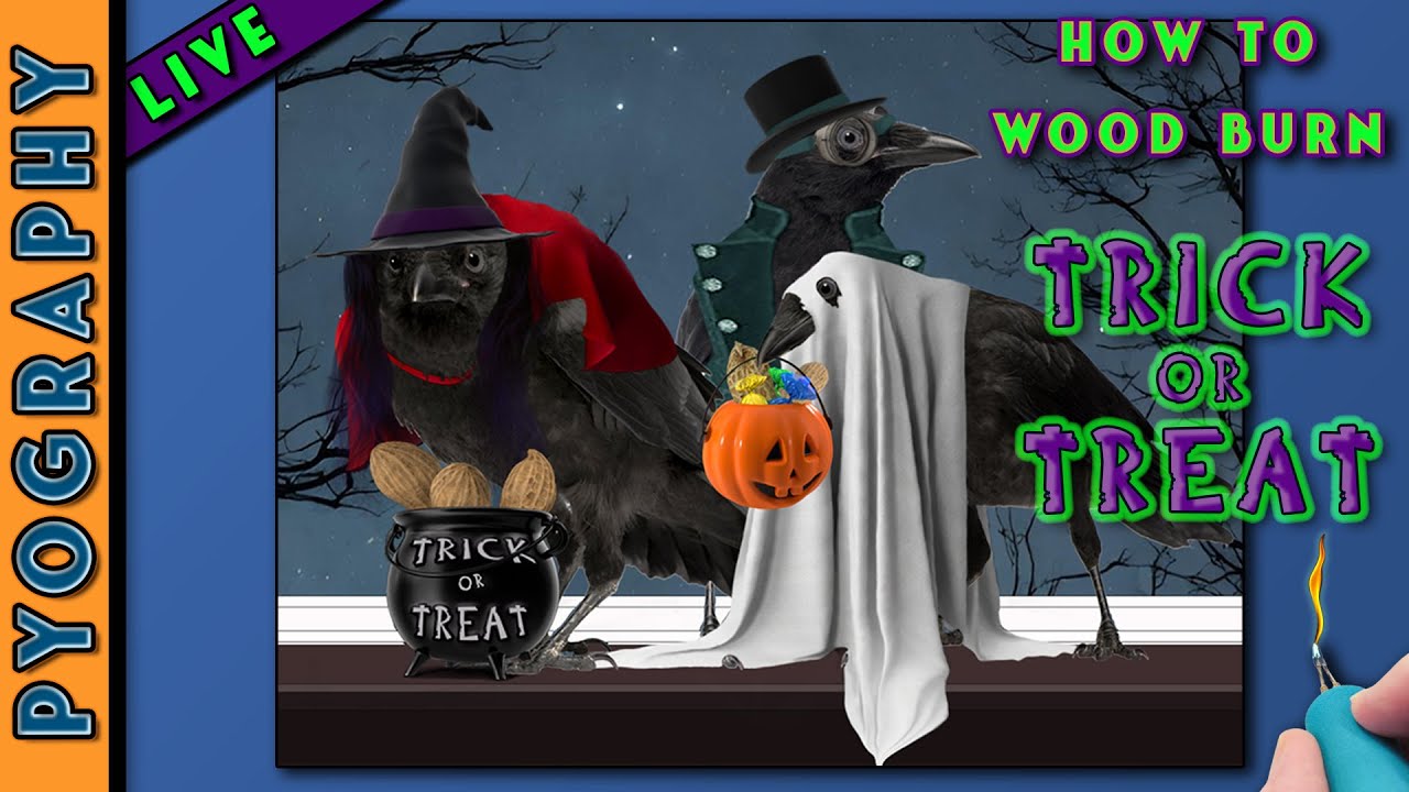 Halloween Wood Burning:  Learn how to create a beautiful wood burning.