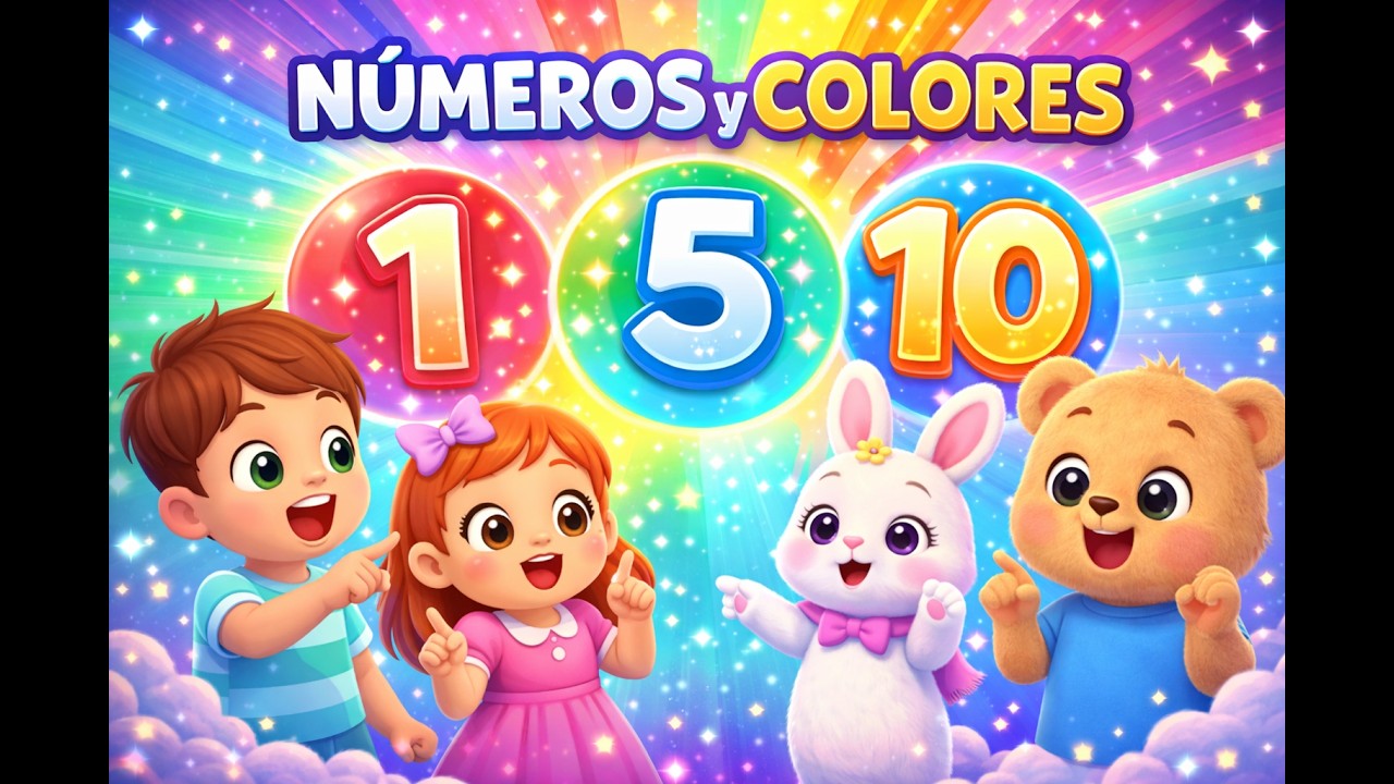 Números y Colores del 1 al 10 🔢🎨 Canción Infantil Educativa para Niños | Pequeñas Mentes Felices