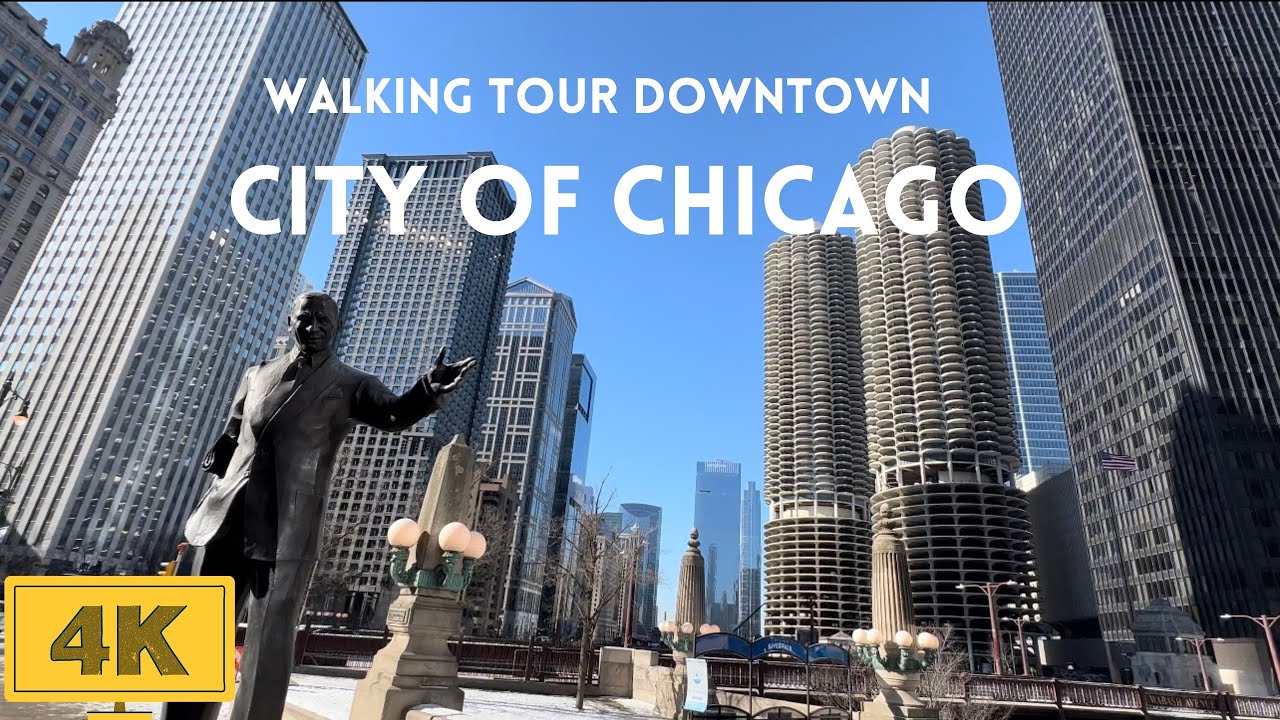 CHICAGO - Walking Tour Downtown, Best Places to Visit | 4K UHD
