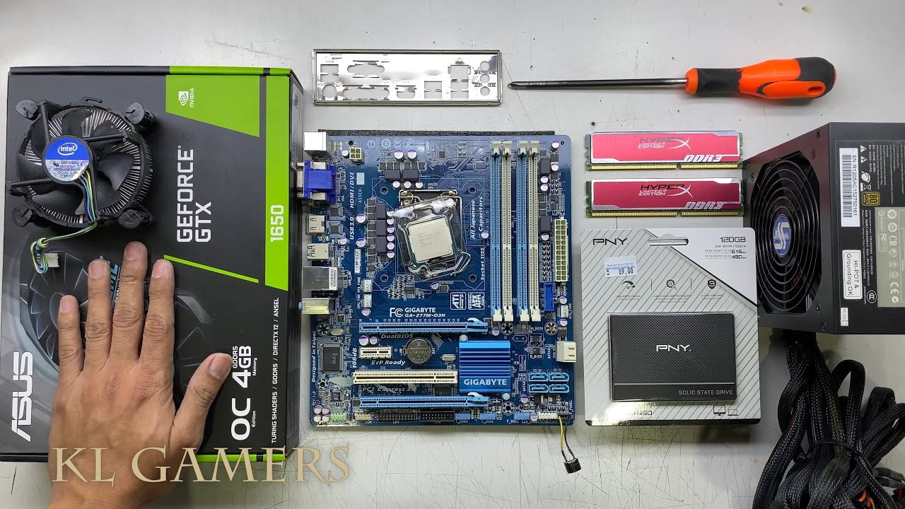 Satisfying Gaming PC Build intel Core i7 3770 GIGABYTE Z77M-D3H GTX1650 DUAL MasterBox Q300L