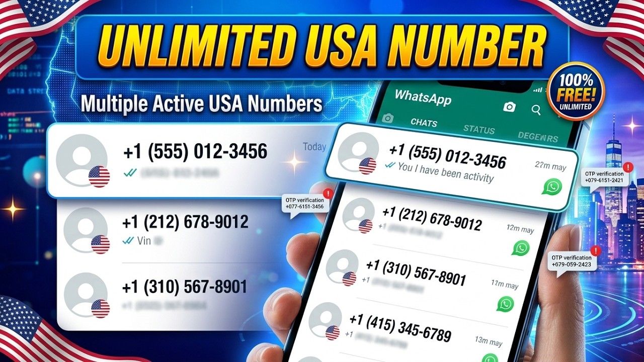 FREE USA Virtual Number 2026 🇺🇸 | Get USA Number for WhatsApp & OTP Verification