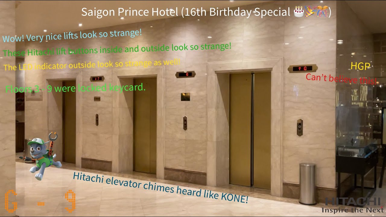 (16th Birthday Special) Hitachi HGP Traction Elevators @ Saigon Prince Hotel (District 1), HCMC, VN