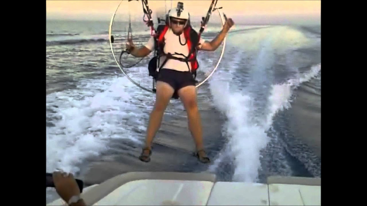 Paramotor Landing on a Boat!