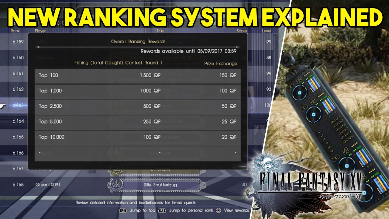 Final Fantasy XV Timed Quest QP Ranking System Explained -FFXV