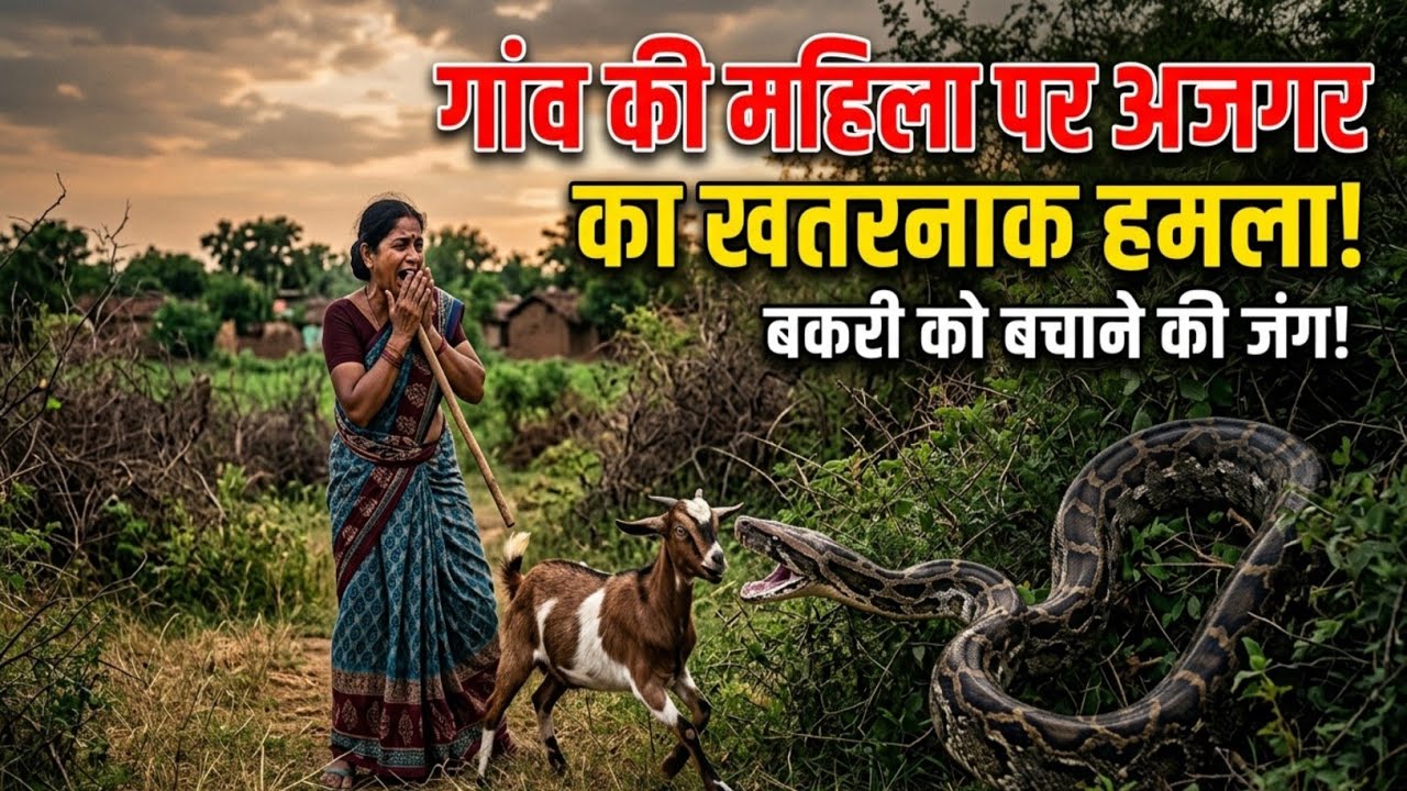 शिकारी की तलास मे बैठा था खतरनाक अजगर 
