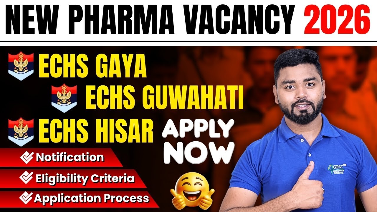 Latest Pharmacist Recruitment | ECHS  Government Job for Pharmacist #job #interview #yt