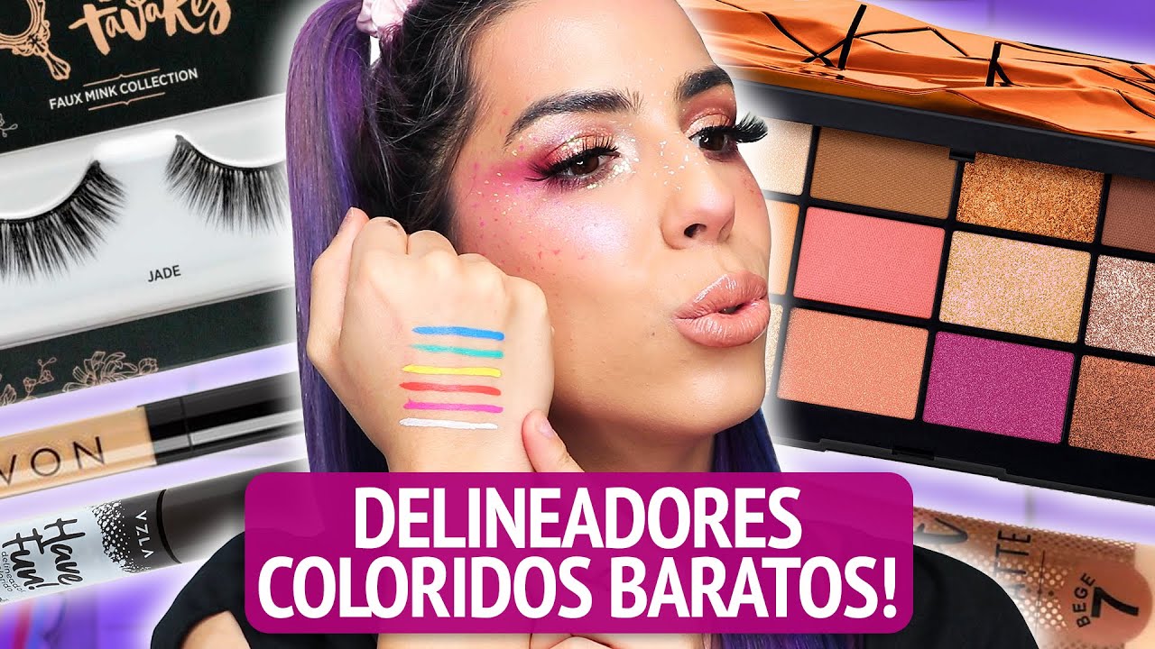 TESTANDO MAKES CARAS E BARATAS... delineadores coloridas, paleta milionária E MAIS!
