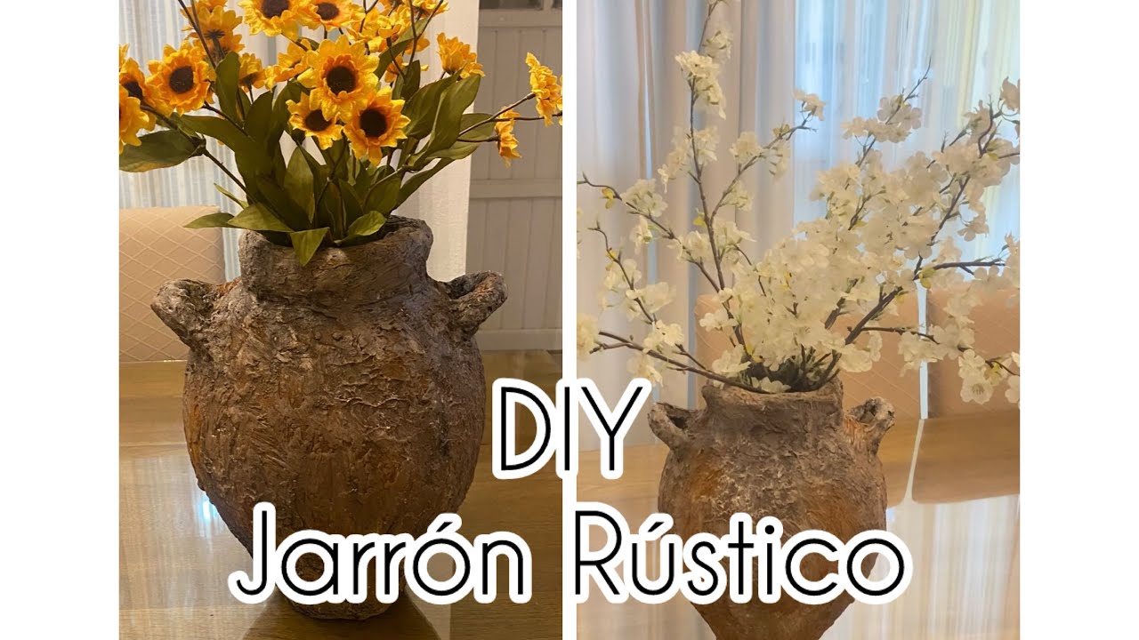 DIY hermoso jarr&oacute;n r&uacute;stico 🏺con pocos materiales