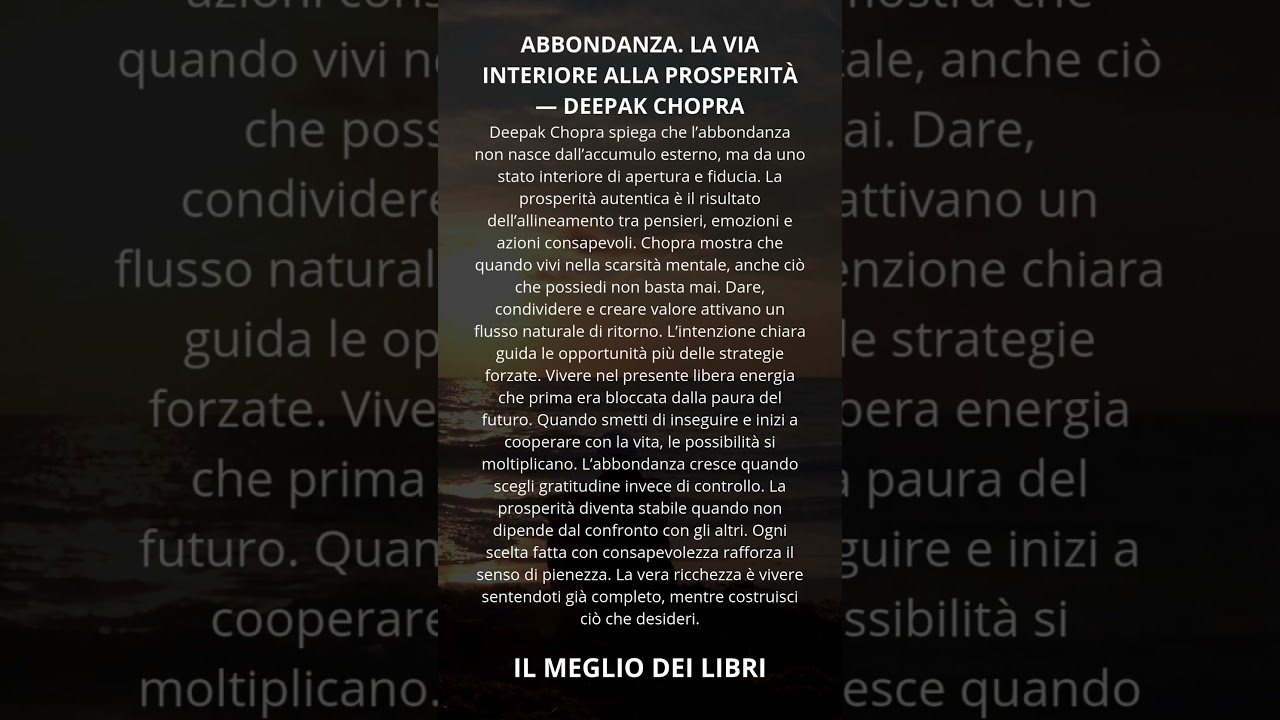 ABBONDANZA. LA VIA INTERIORE ALLA PROSPERITÀ – DEEPAK CHOPRA | Riassunto del libro 