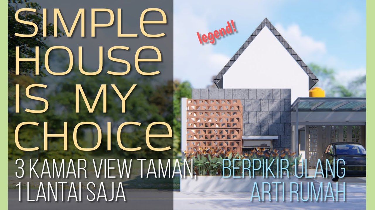 DESAIN RUMAH 1 Lantai dengan 3 kamar lahan 8x15m [kode 169B]