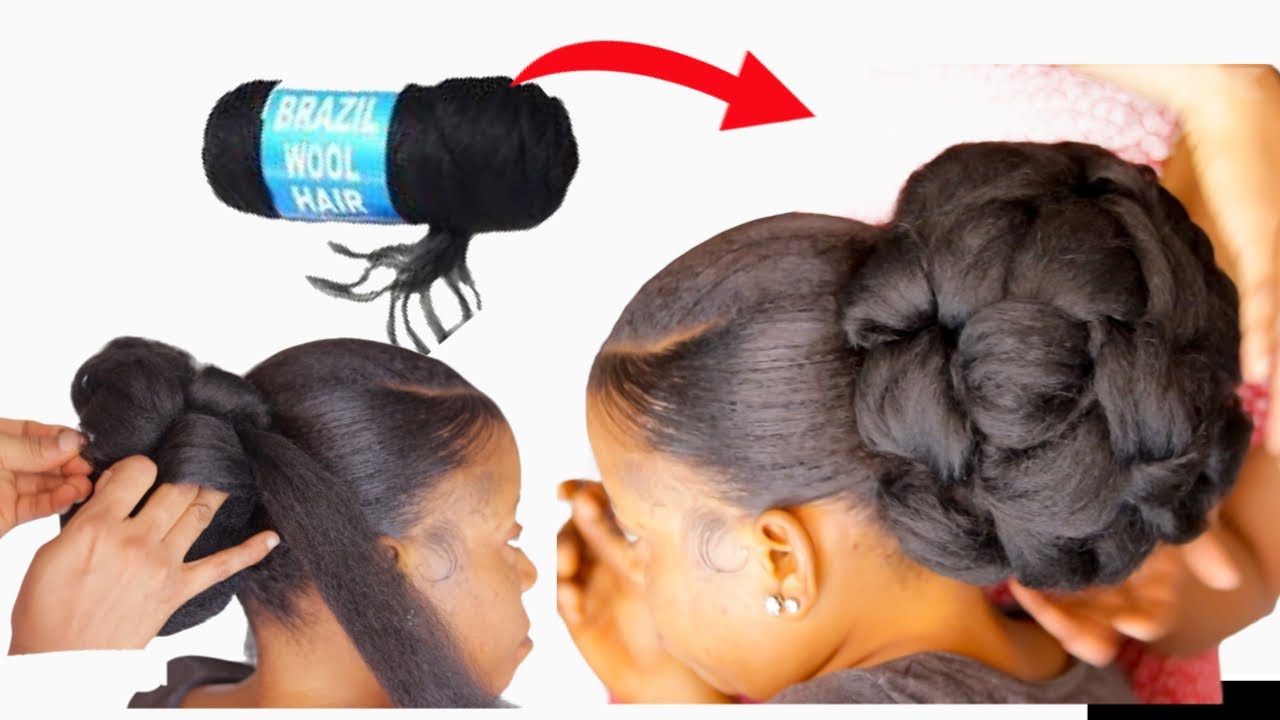 $1 QUICK ➟ VERY EASY BRIDAL HAIR TUTORIAL USING BRAZIL WOOL