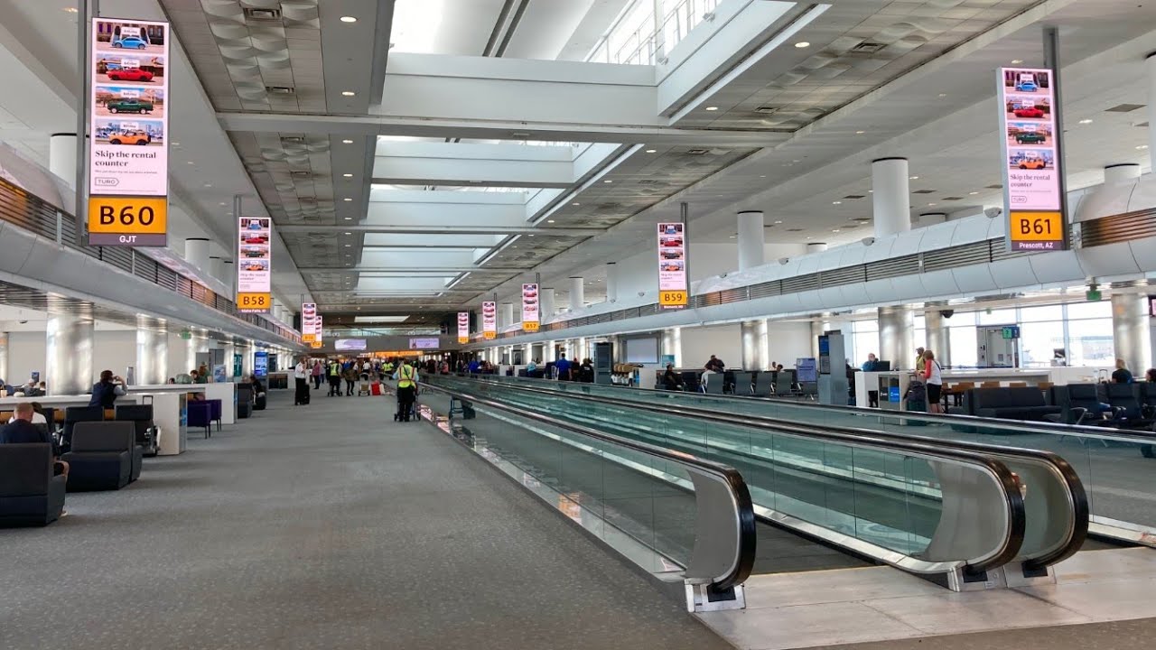 DENVER INTERNATIONAL AIRPORT CONCOURSE B WALKING TOUR (GATE B84 TO GATE B26) DENVER AIRPORT GUIDE