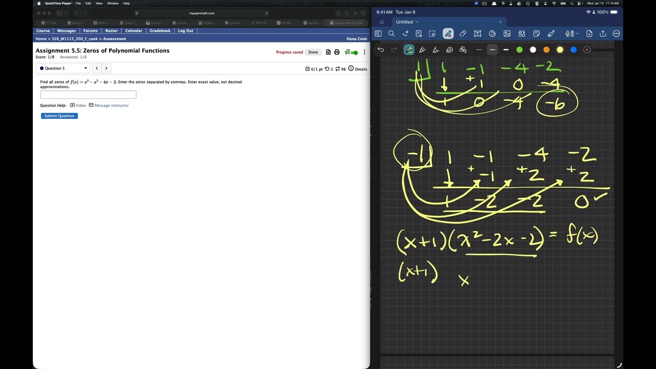 Determining Zeros Polynomials real 2 irrational