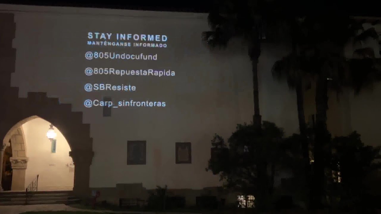 Santa Barbara Vigil and Projection Protest