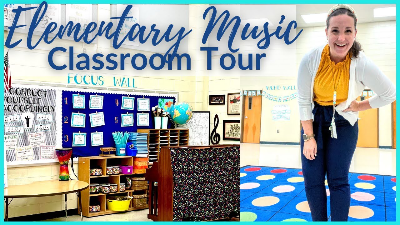 Elementary Music Classroom Tour // Simple classroom organization hacks, inexpensive decor, and more!
