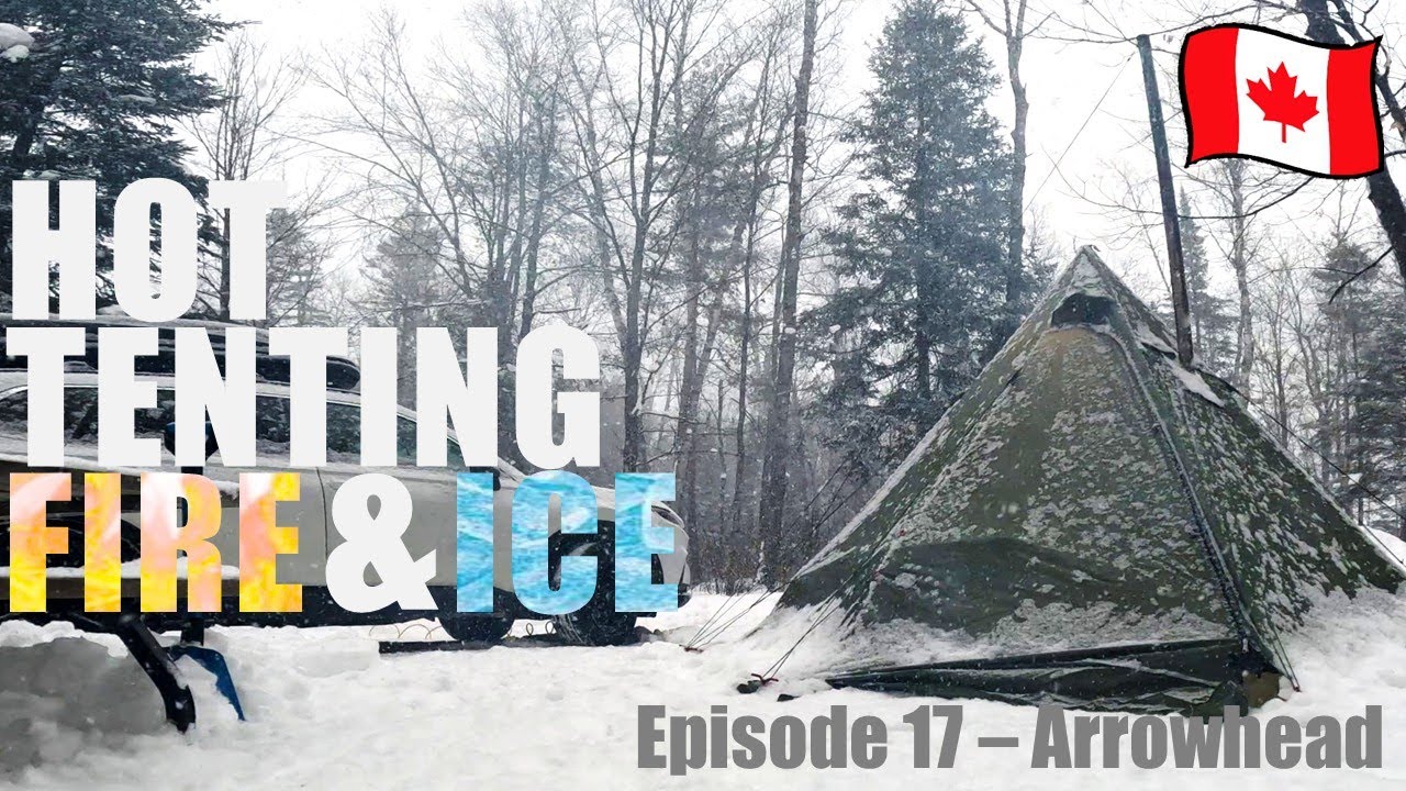 Зимние палатки и Fire & Ice в кемпинге Arrowhead Provincial Park, Канада