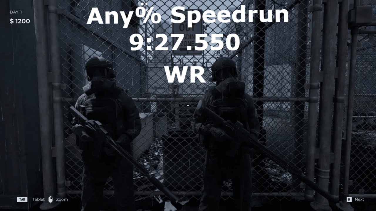 Quarantine zone speedrun Any% Former WR 9:27.55