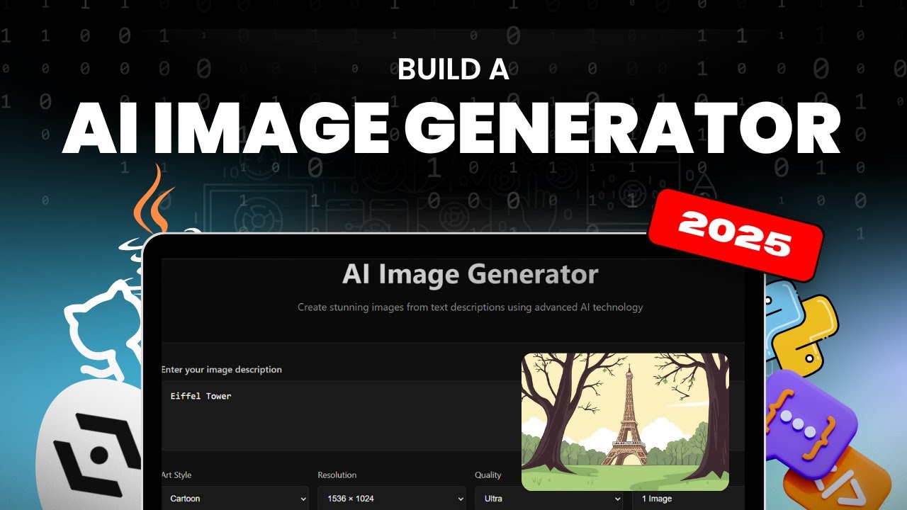 Create Your Own AI Image Generator in 1 Hour | HTML CSS JavaScript Tutorial (No Experience Needed!)