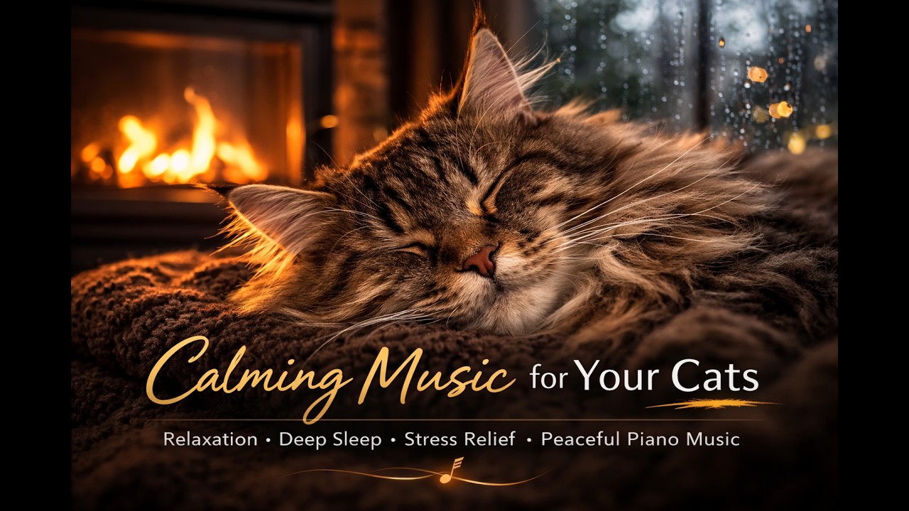 Calming Music for Your Cats - Relaxation, Deep Sleep, Stress Relief, Peaceful Piano Music Calico