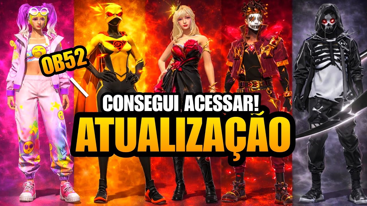 ACESSEI A NOVA ATUALIZA&Ccedil;&Atilde;O! SKINS OB52 EST&Atilde;O INSCRIVEIS! NOVIDADES FREE FIRE