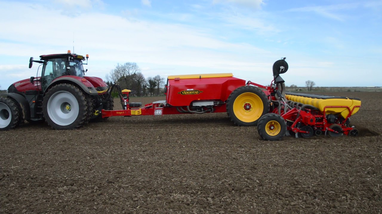 Case 300 Optum on Rowcrop Duels & Vaderstad 18 Row Maize Drill