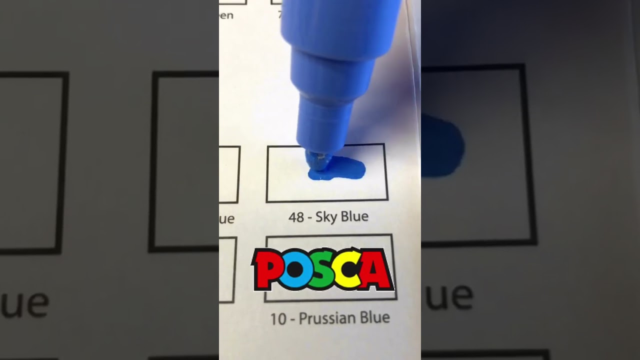 Activated SKY BLUE marker. POSCA palettes. Pt. 22