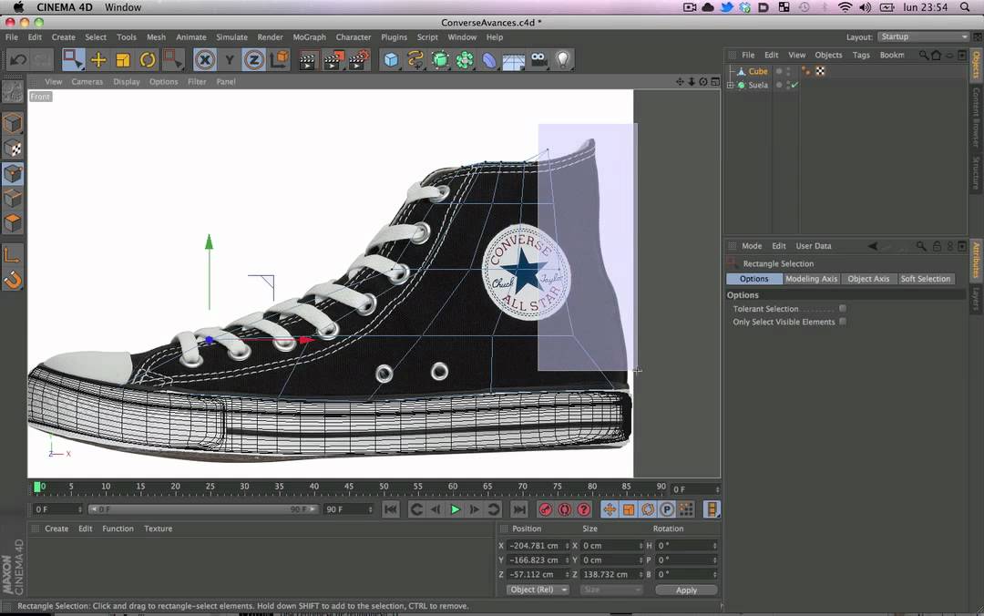 Modelando un zapato en C4D Pt2