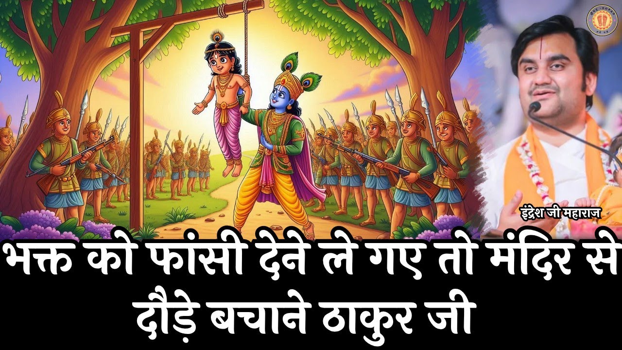 भक्त को फांसी से बचाने के लिए दौड़े ठाकुर जी #indreshupadhyayji #bhagwatkatha #radheradhe #katha