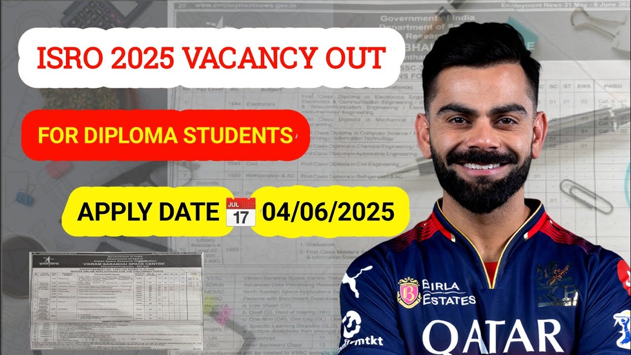 ISRO VSSC Recruitment 2025 | Eligibility Diploma | ME | CE | EE | ISRO Notification 2025 Out #isro