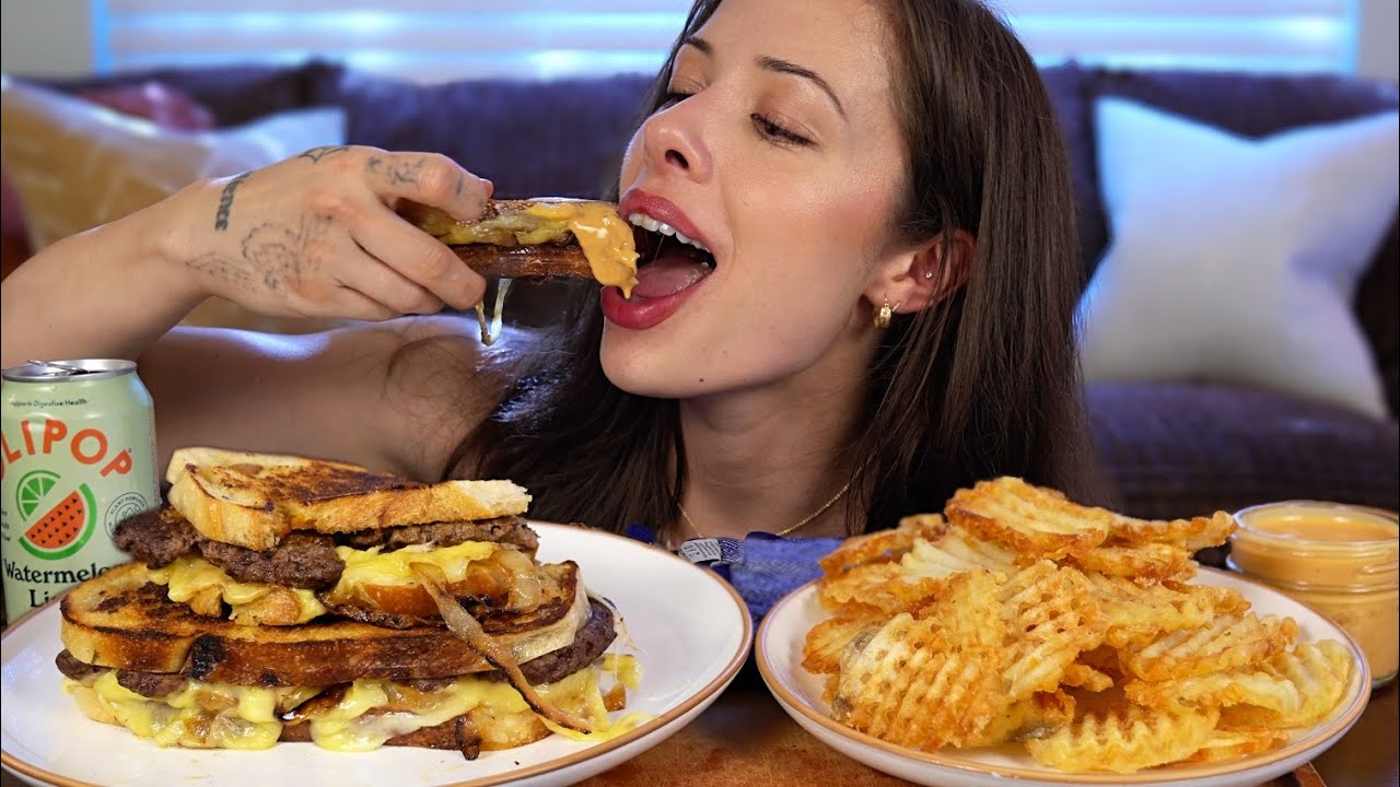 Mukbang! Patty Melt & Crispy Waffle Fries