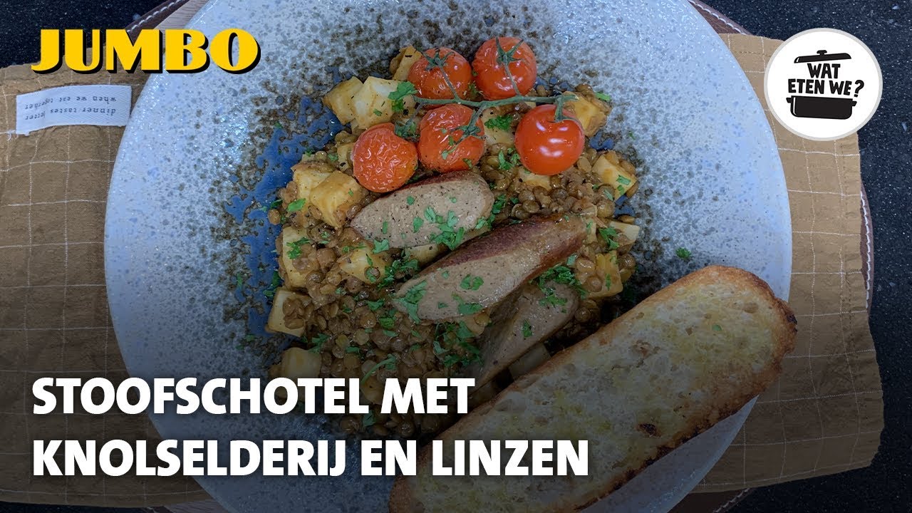 Wat eten we? Stoofschotel met knolselderij en linzen