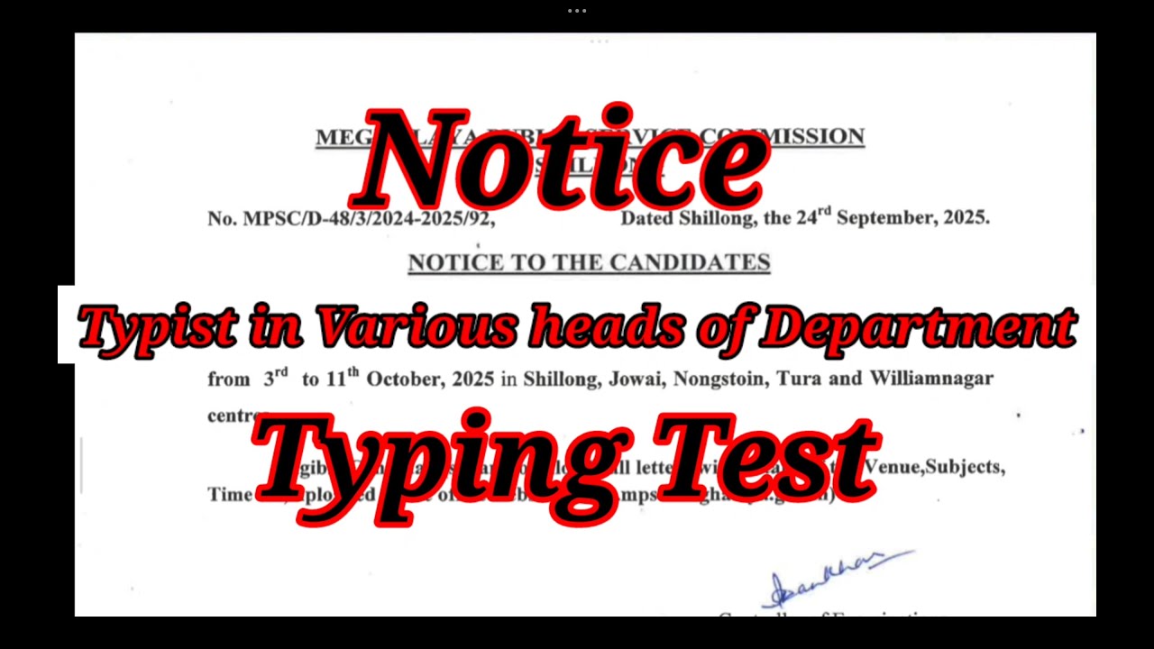 Ka Tarik ban pylong iaka MPSC typing speed test