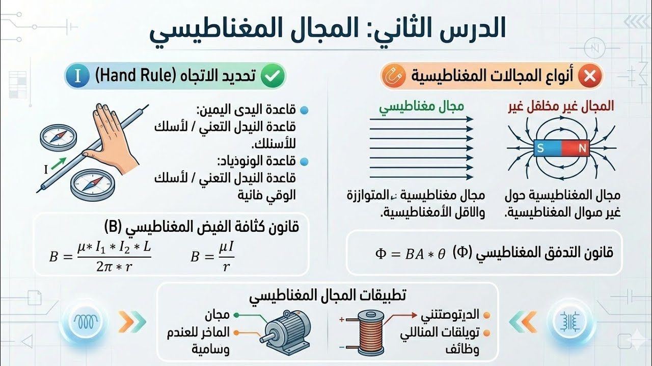 الحصة 7 / المجال المغناطيسي الناشئ عن تيار كهربائي / توجيهي فصل ثاني 