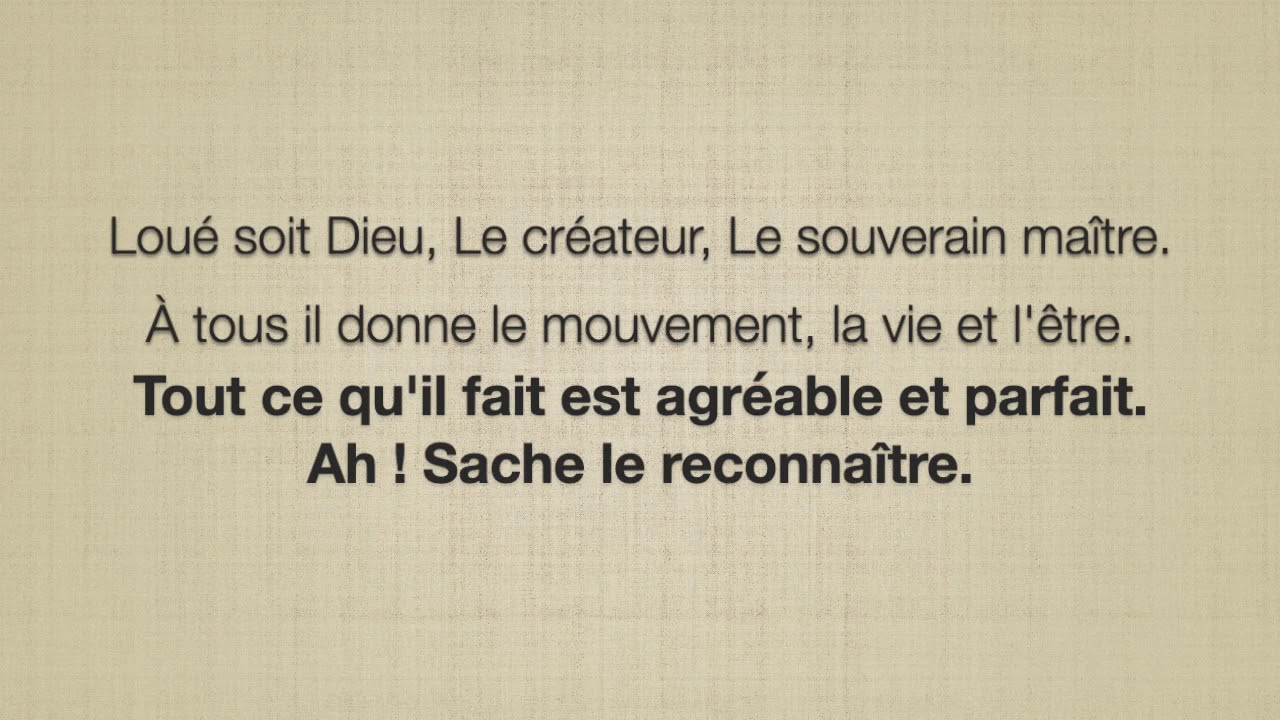 Loué soit Dieu - lyrics