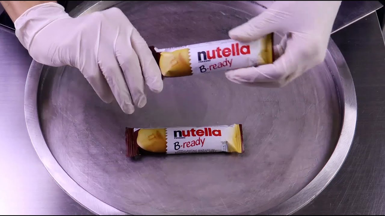 كيف تصنع ايس كريم بسكويت نوتيلا مع فاميلي -How to make Nutella biscuit ice cream with family