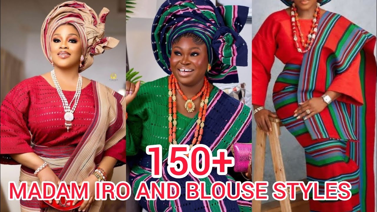 150+ BIG MADAM IRO AND BLOUSE STYLES ASOEBI VELVET, LACE FABRIC STYLES, ANKARA ASOEBI STYLES