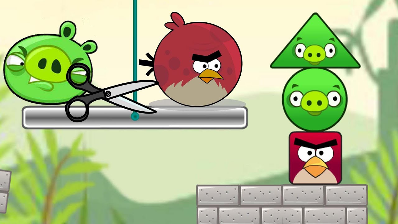 Angry Birds Pigs Out - HELP THE SQUARE PIGGIES ESCAPE FROM ROUND AND TRIANGLE PIGGIES!