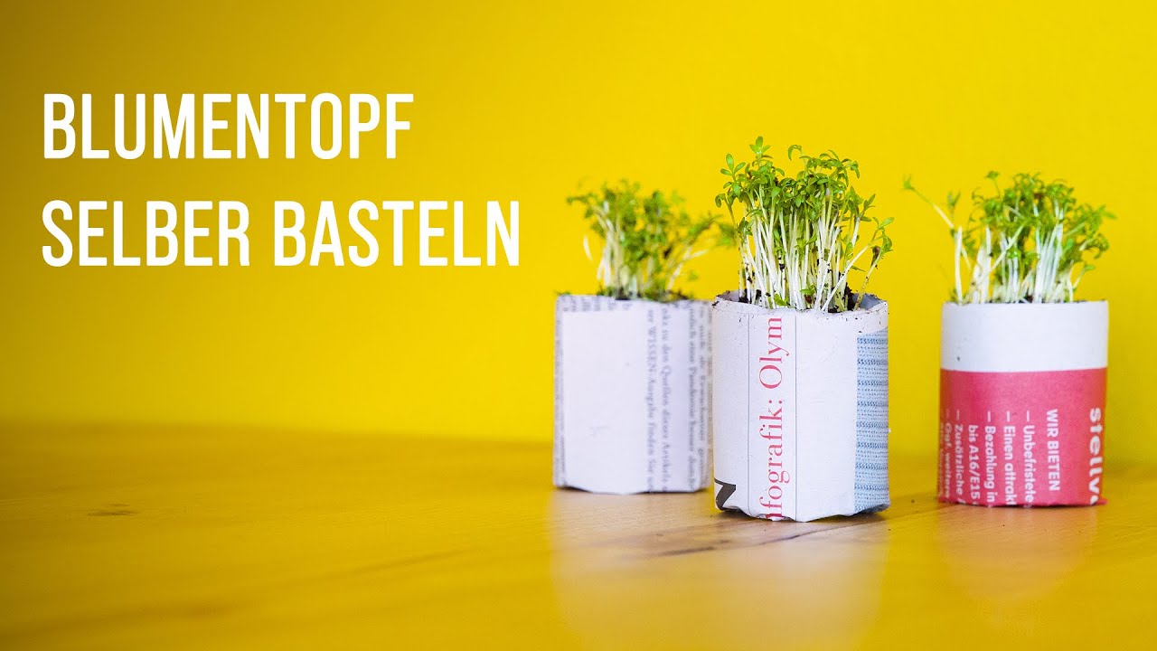 Blumentopf aus Zeitungspapier basteln &ndash; So gehts!