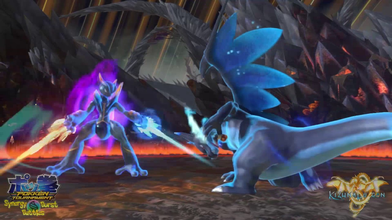 Pokken Tournament - Synergy Burst Battles | Mega Charizard VS Mega Shadow Mewtwo
