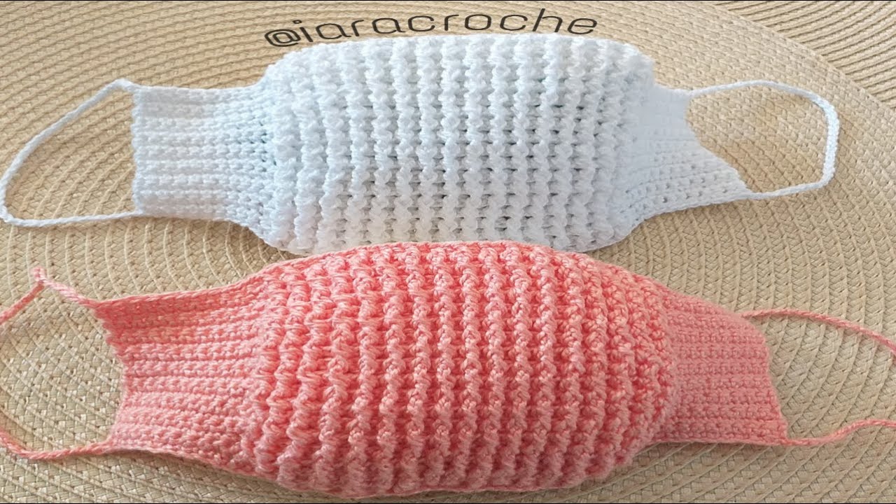 Máscara  de crochê Adulto #coronavirus #Máscara #fiqueemcasa
