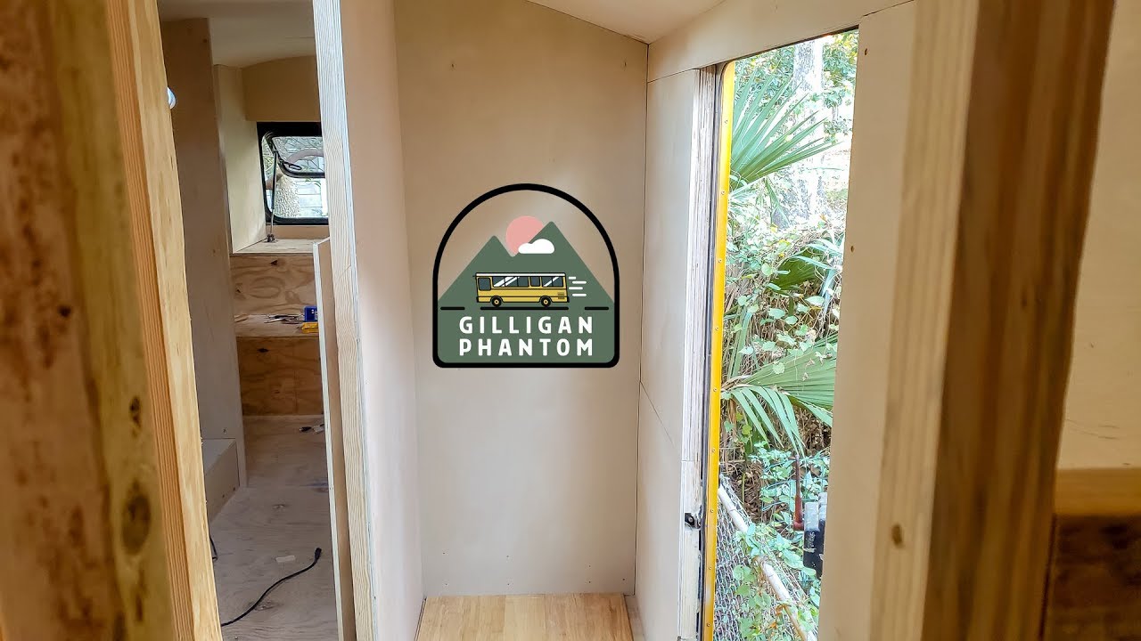 Framing the Bathroom Walls in Our School Bus Conversion Ep 33